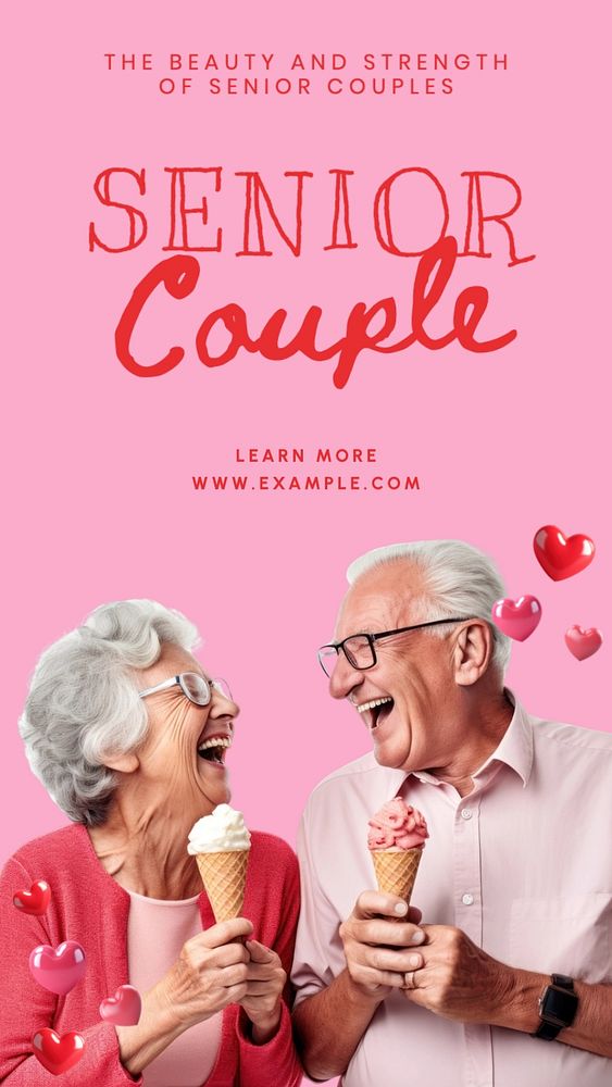 Senior couple Instagram story template, editable social media design