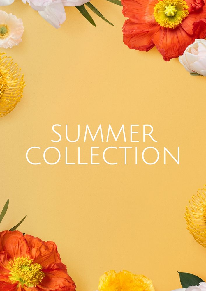 Summer collection poster template, editable text and design