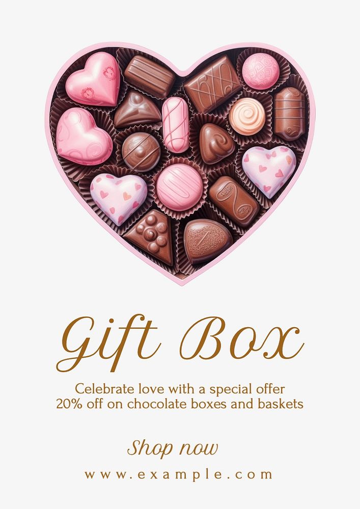 Gift box editable poster template