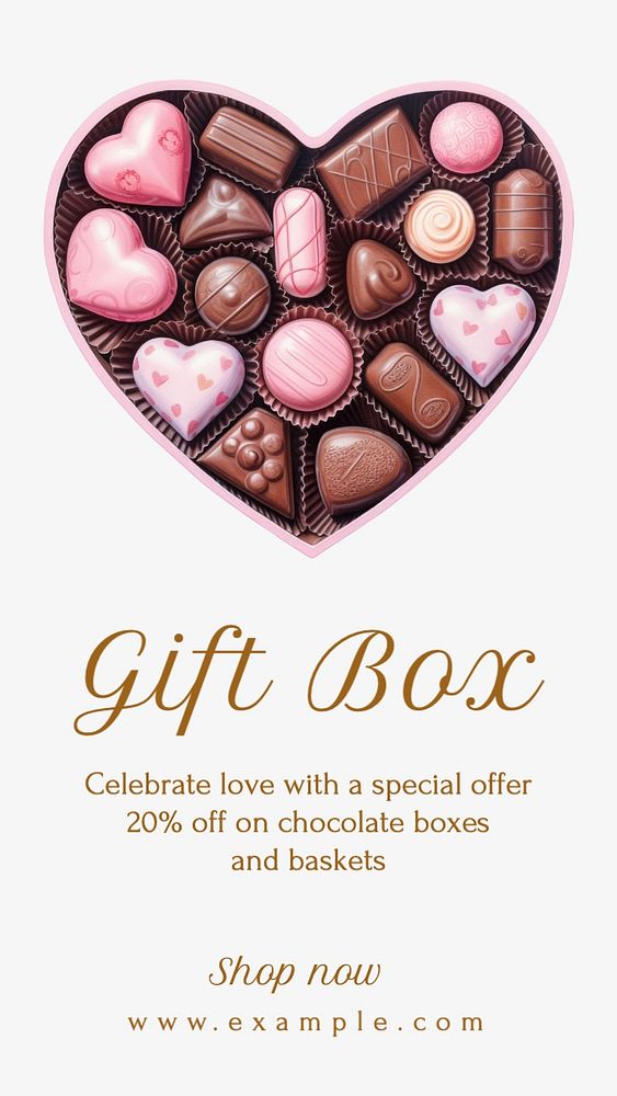 Gift box Instagram story template, editable social media design