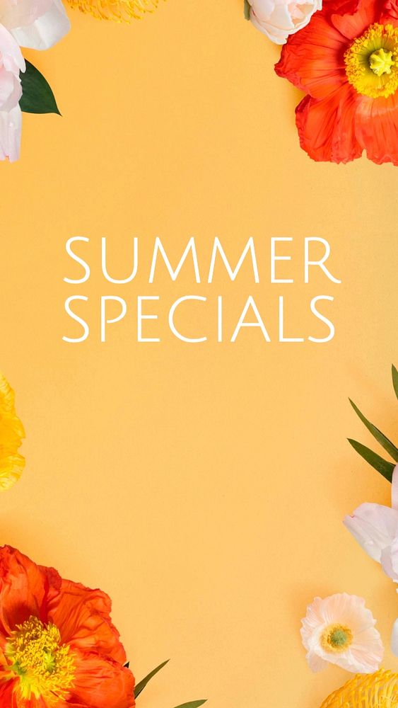 Summer specials Instagram story template, Facebook story