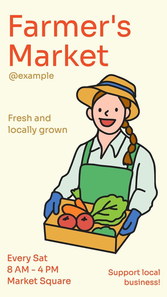 Farmer's market Instagram story template, editable social media design