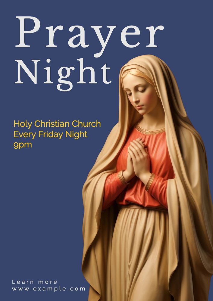 Prayer night editable poster template