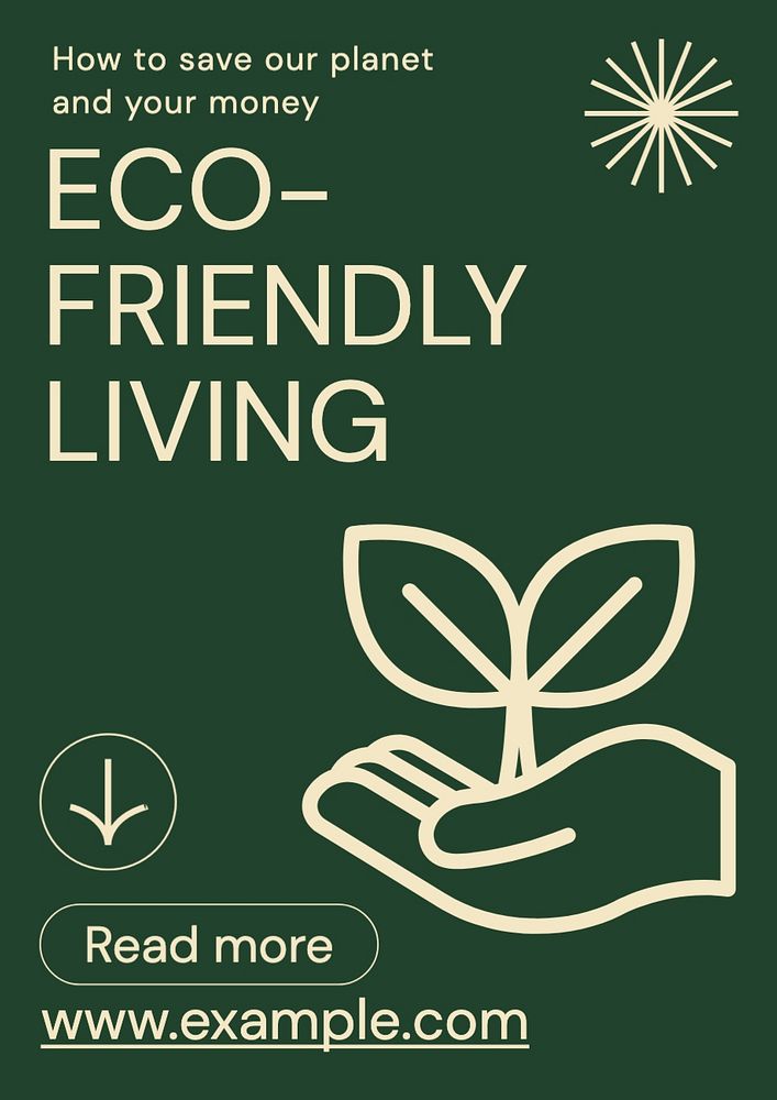 Eco-friendly living editable poster template