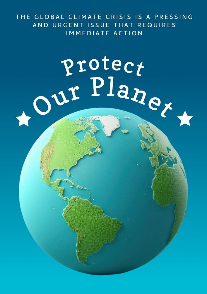 Protect our planet editable poster template