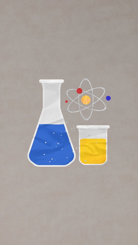 Science experiment iPhone wallpaper, creative education remix, editable design