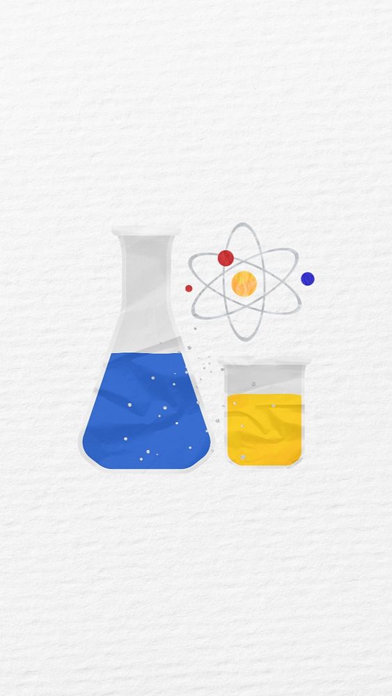 Science experiment iPhone wallpaper, creative education remix, editable design