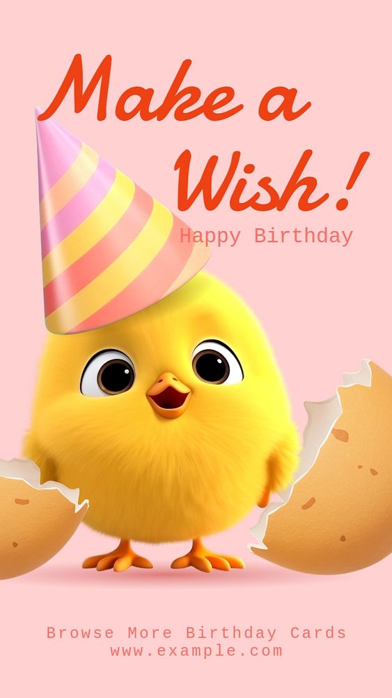 Birthday card wish Instagram story template, editable social media design