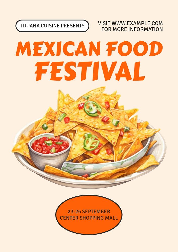 Mexican food festival editable poster template