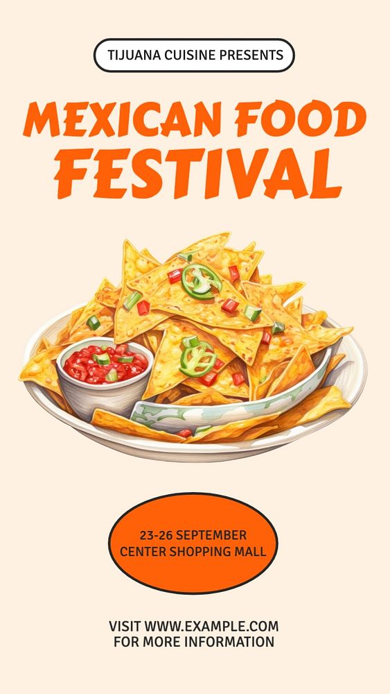 Mexican food festival Instagram story template, editable social media design