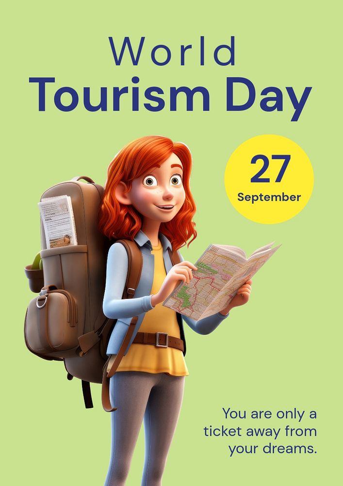 World tourism day editable poster template