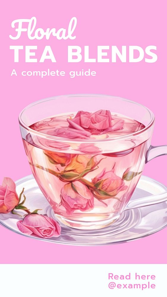 Floral tea blends Instagram story template, editable social media design