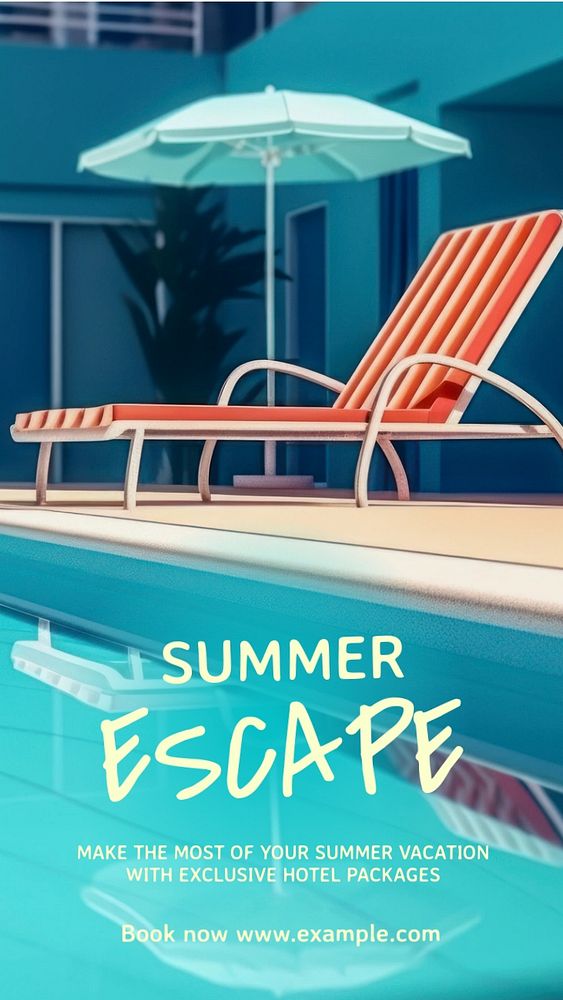 Summer escape Instagram story template, editable text