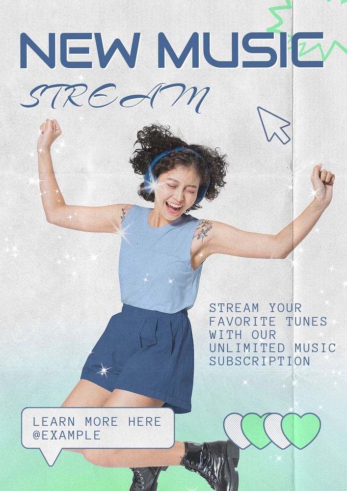 Music stream editable poster template