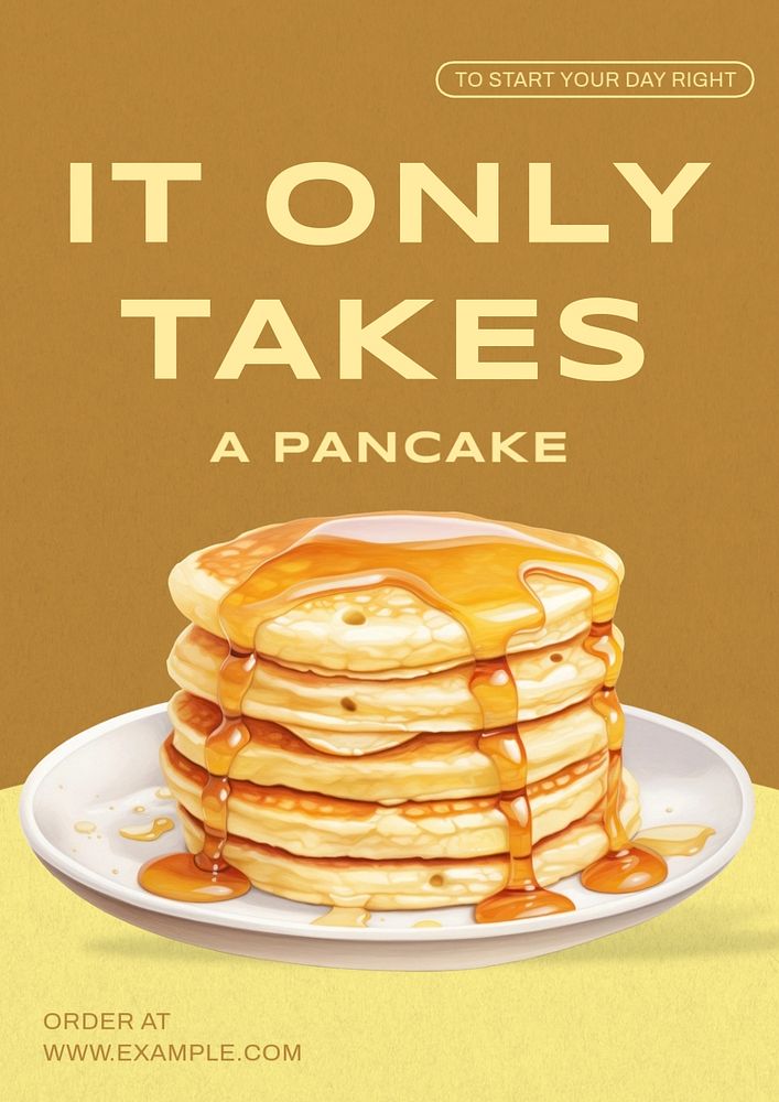 Pancakes editable poster template