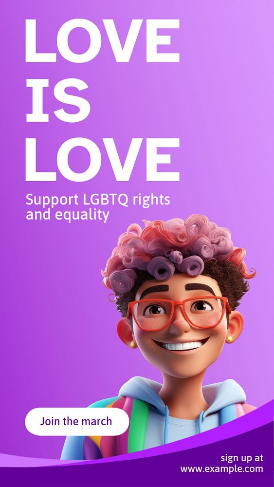 Love is love Instagram story template, editable social media design