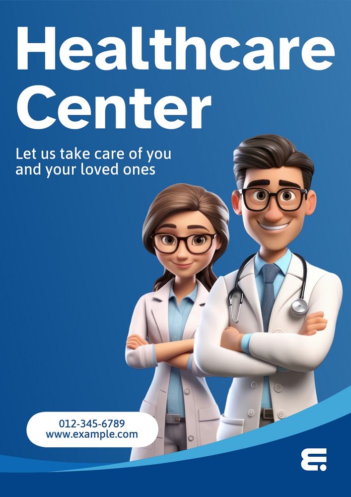 Healthcare center editable poster template