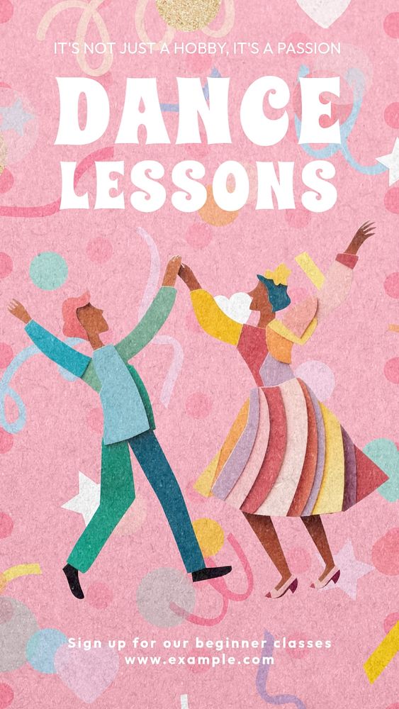 Dance lessons Instagram story template, editable social media design