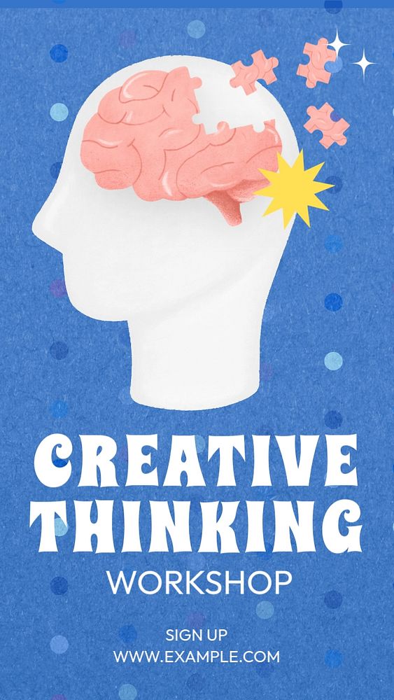 Creative thinking workshop Instagram story template, editable social media design