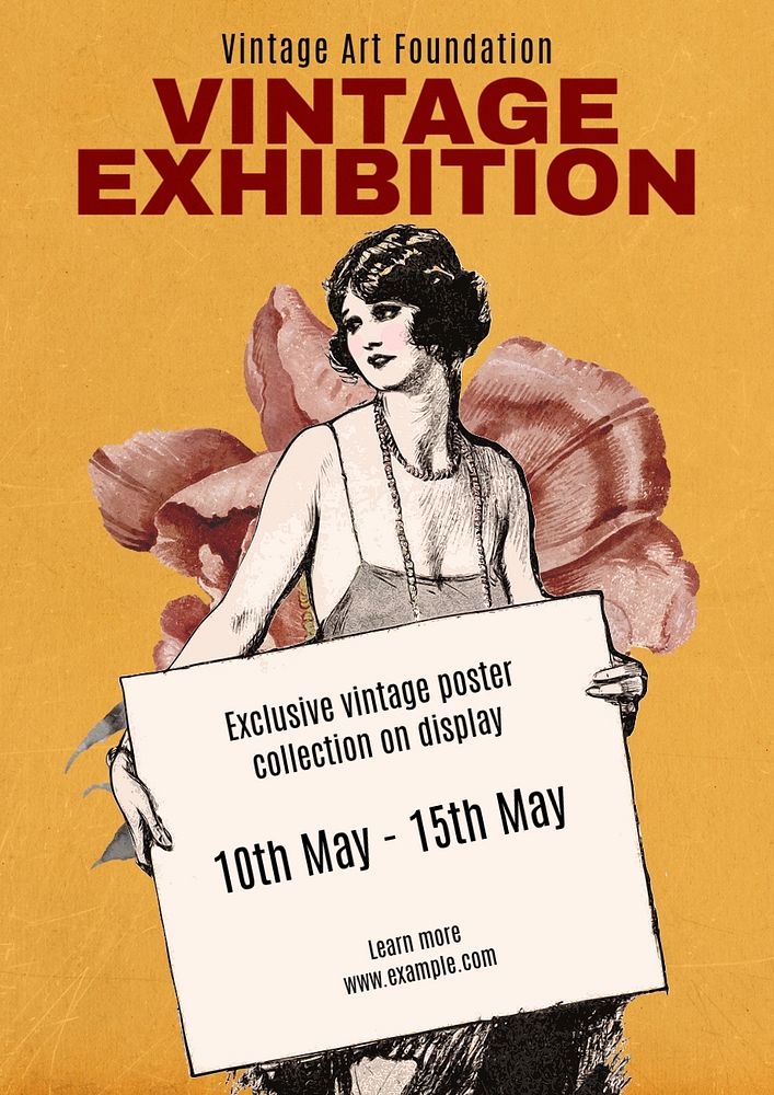 Vintage exhibition editable poster template