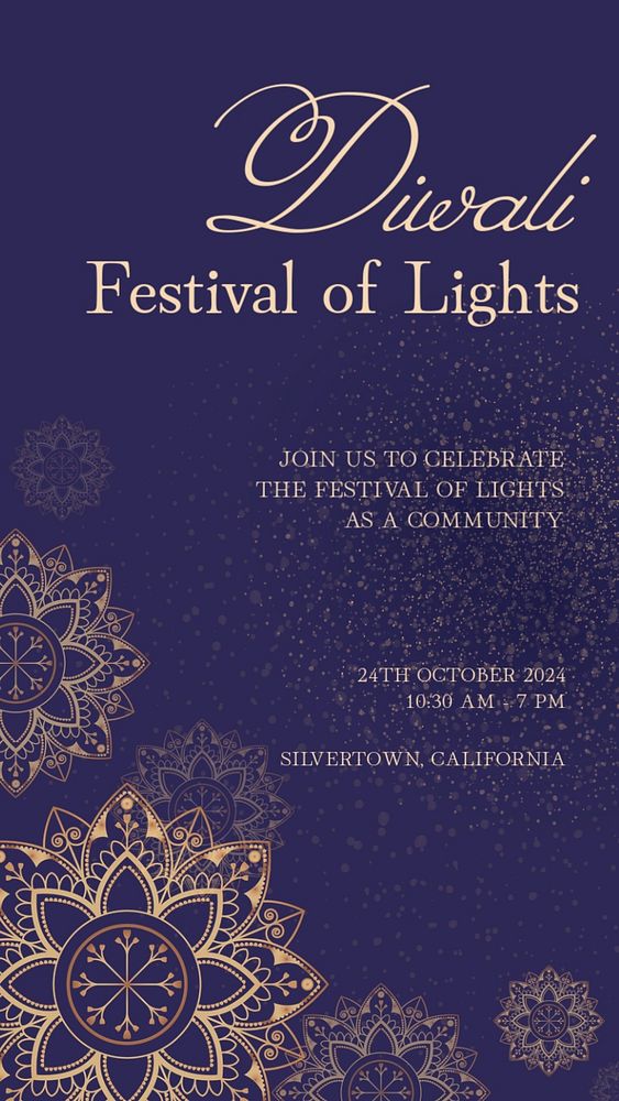 Diwali festival invitation Instagram story template, editable social media design