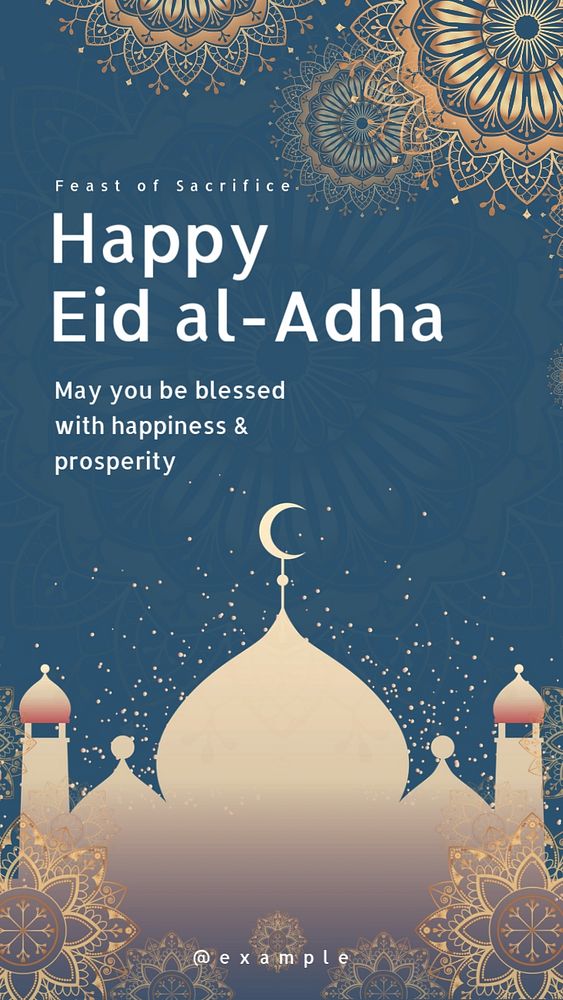 Happy Eid al-Adha Instagram story template, editable social media design