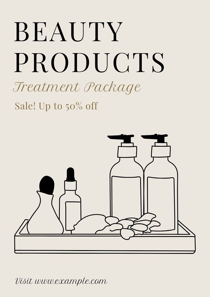 Beauty product sale editable poster template