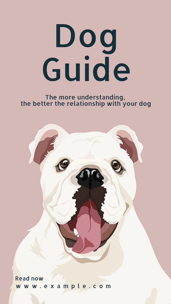 Dog guide Instagram story template, editable social media design