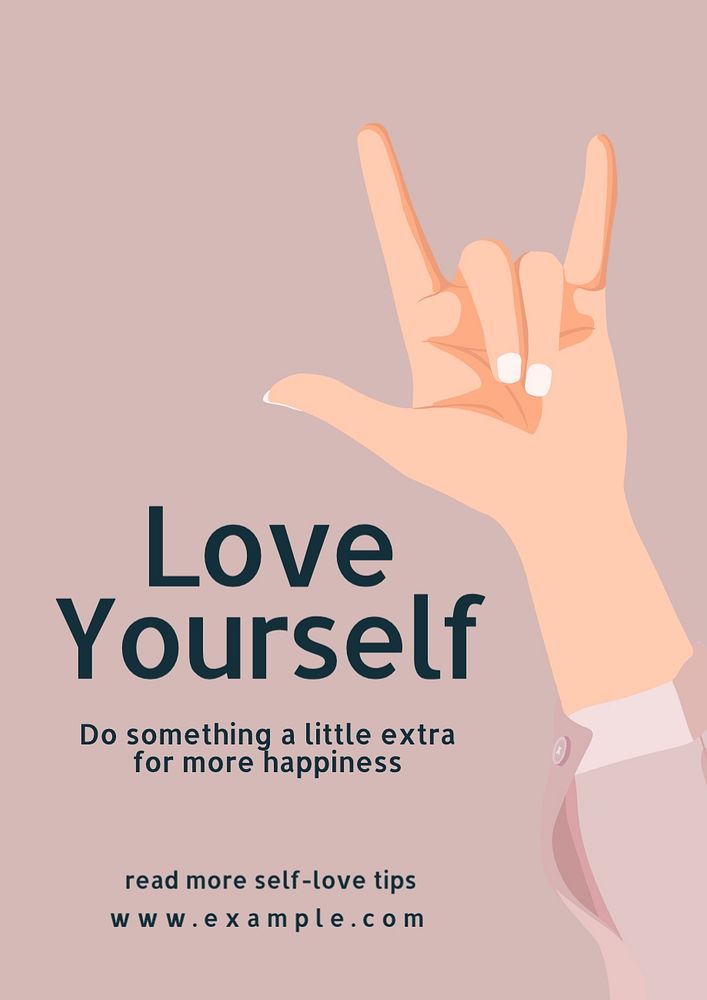 Love yourself editable poster template