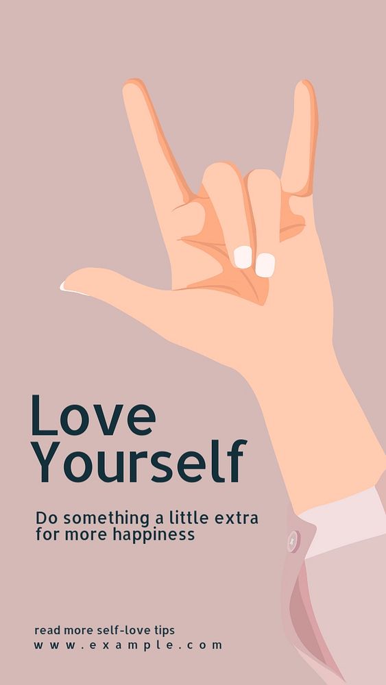 Love yourself Instagram story template, editable social media design