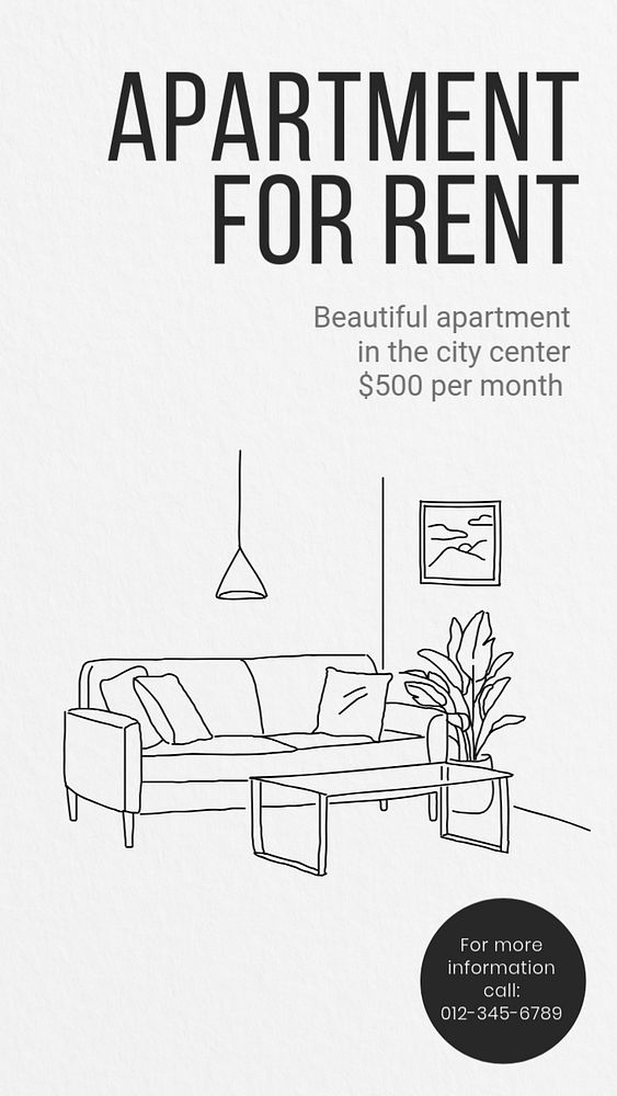 Apartment rental Instagram story template, editable social media design