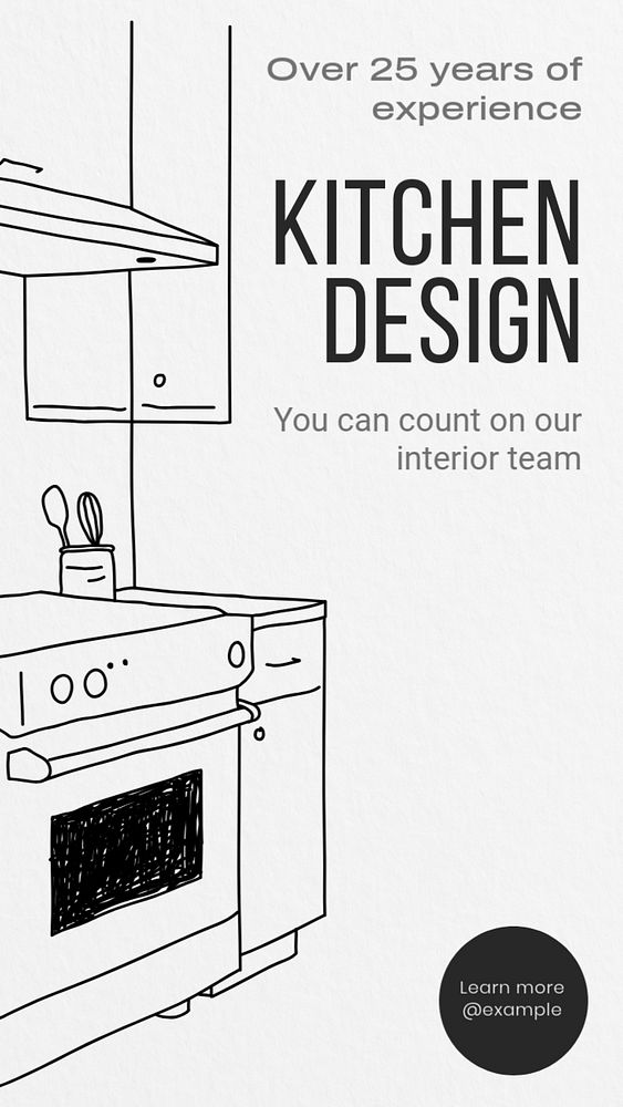 Kitchen design Instagram story template, editable social media design