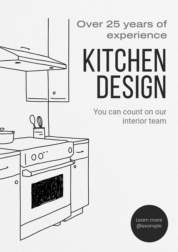 Kitchen design editable poster template