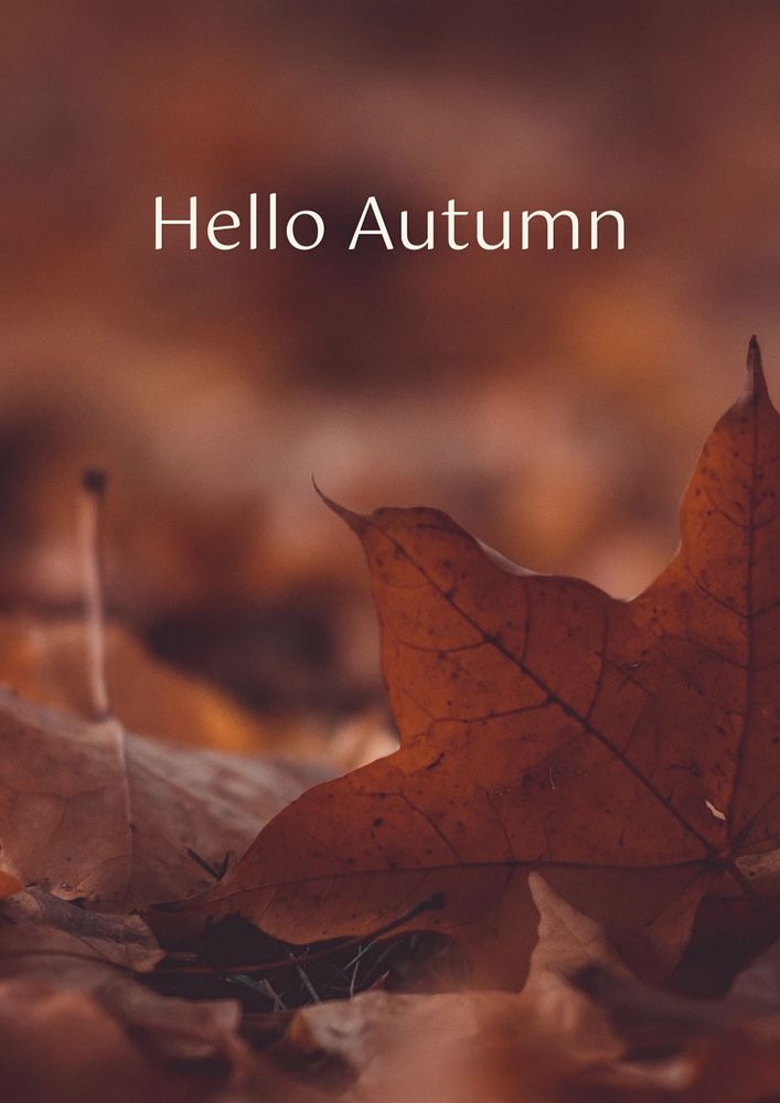 Hello autumn editable poster template