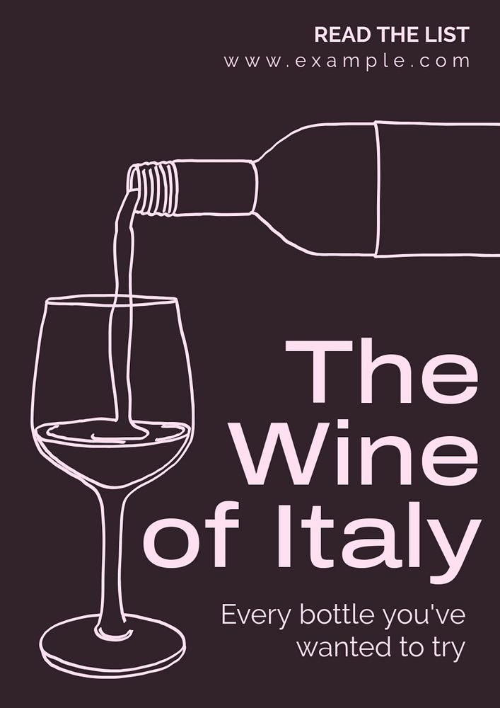 Wine of Italy editable poster template