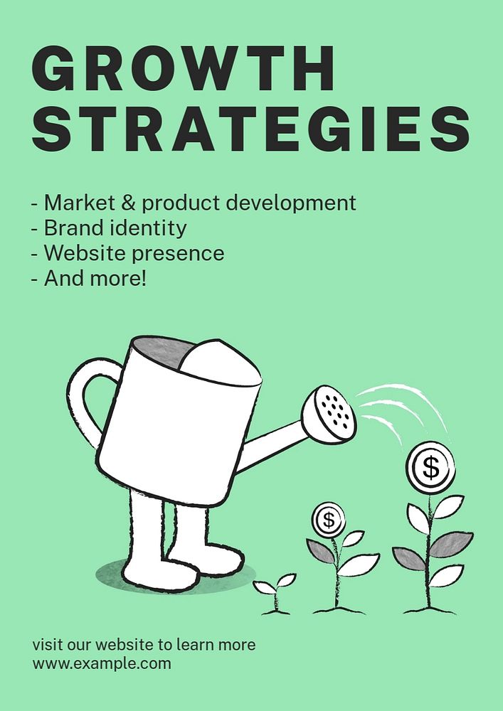 Growth strategies editable poster template