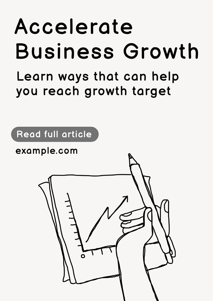 Business growth editable poster template