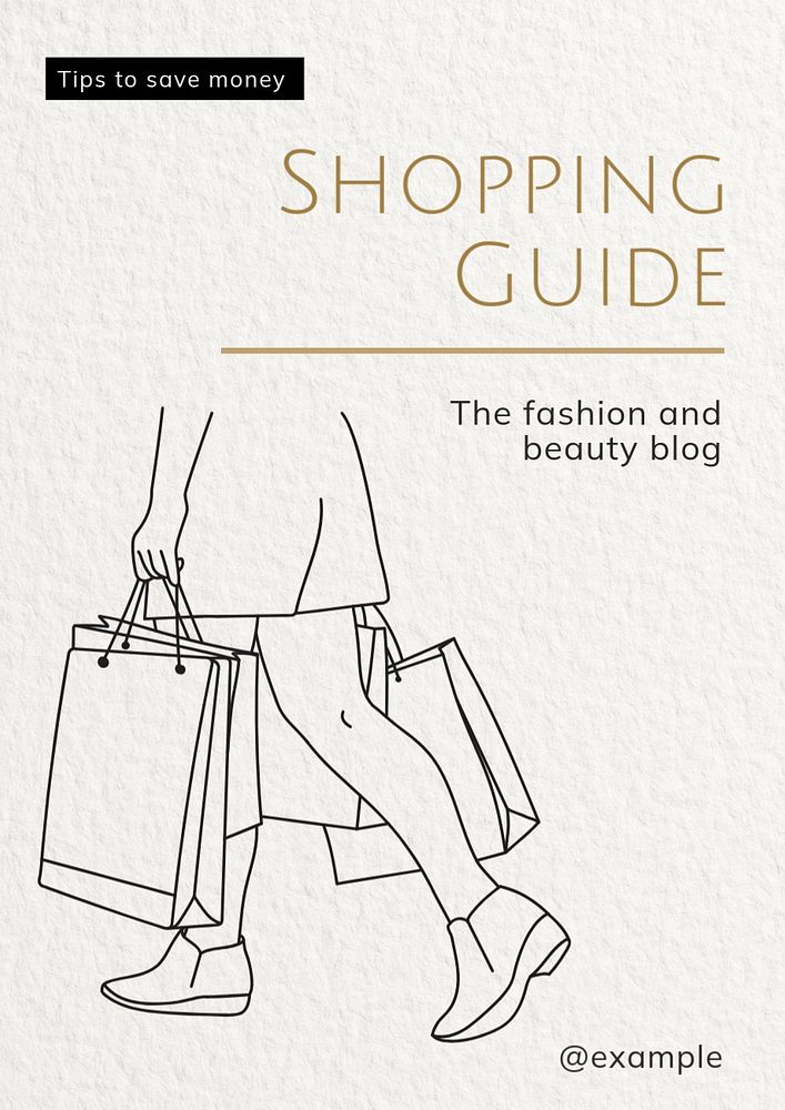 Shopping guide editable poster template