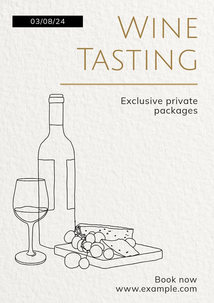 Wine tasting editable poster template