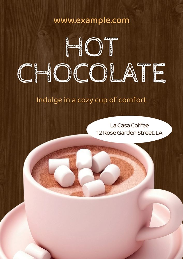 Hot chocolate editable poster template