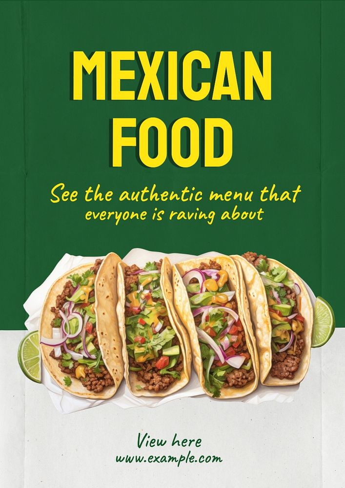 Mexican food editable poster template