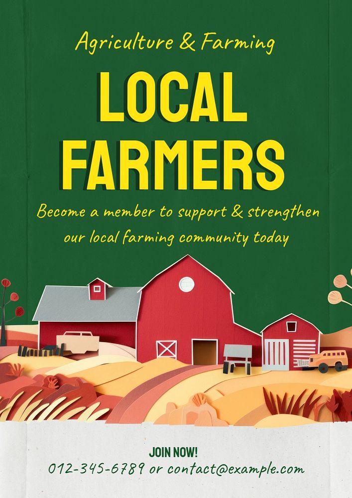 Local farmers community editable poster template