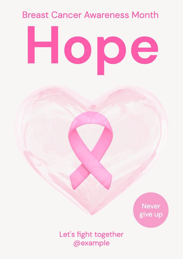 Hope & fight cancer editable poster template