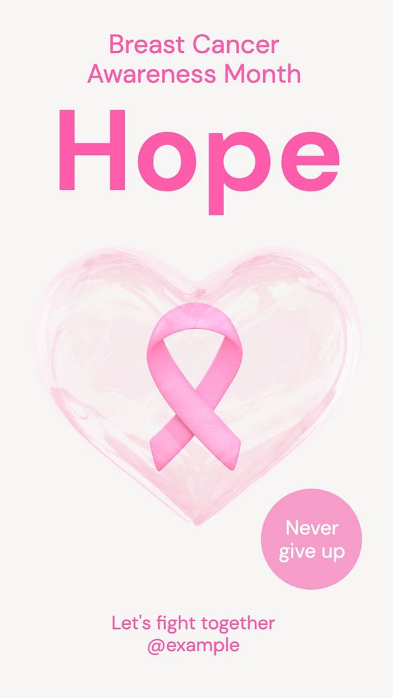 Hope & fight cancer Instagram story template, editable social media design