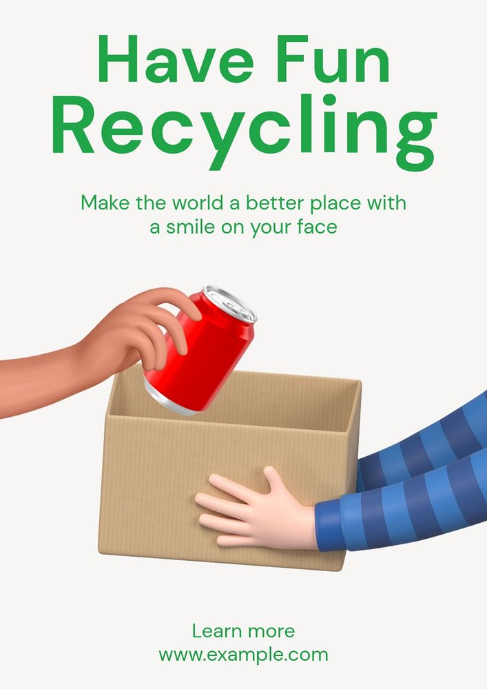 Fun recycling editable poster template