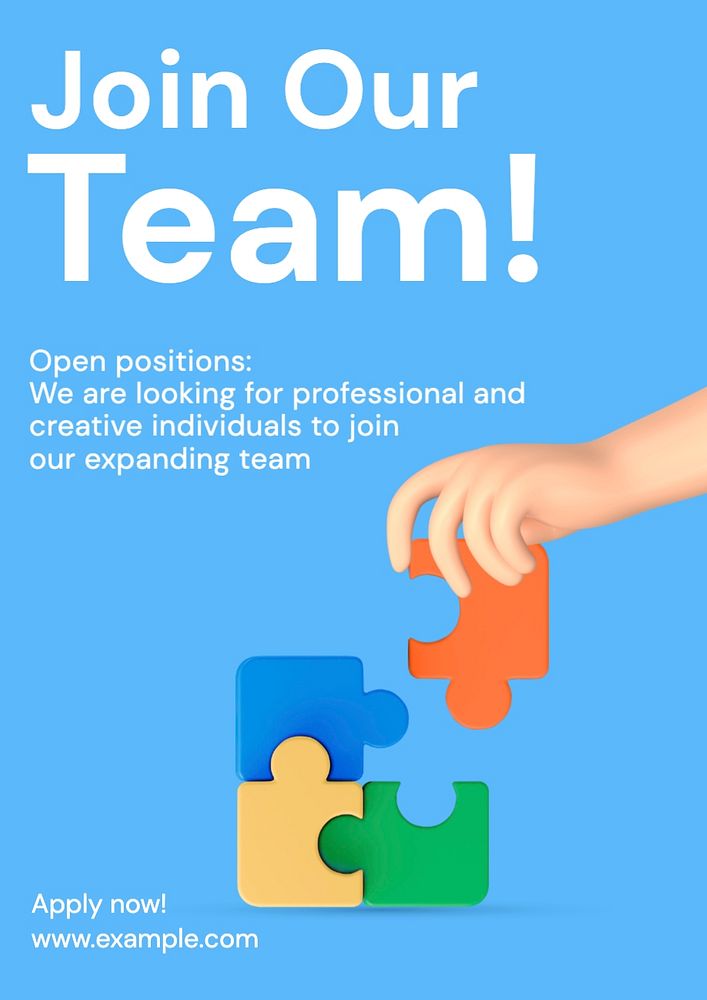 Join our team editable poster template