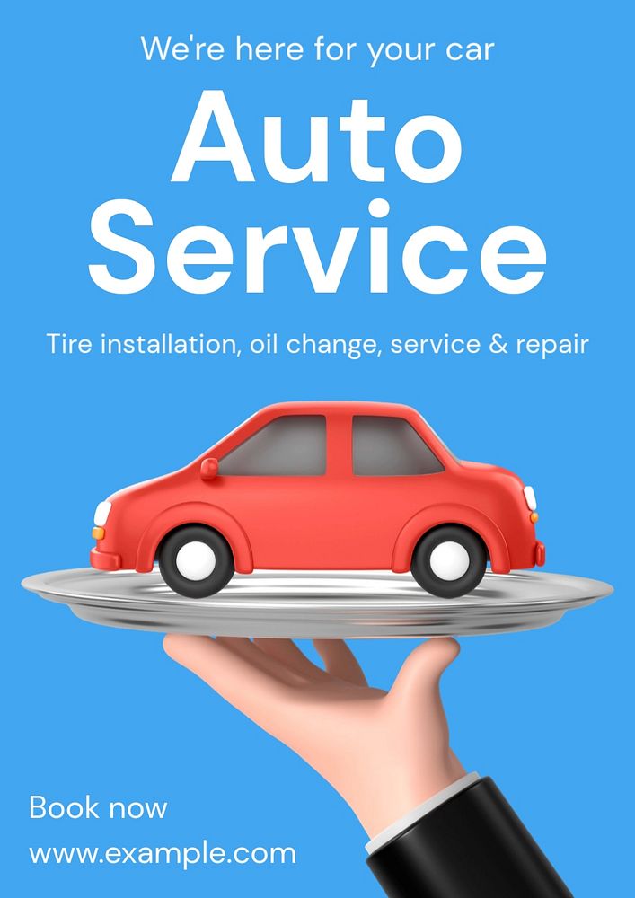 Auto service editable poster template