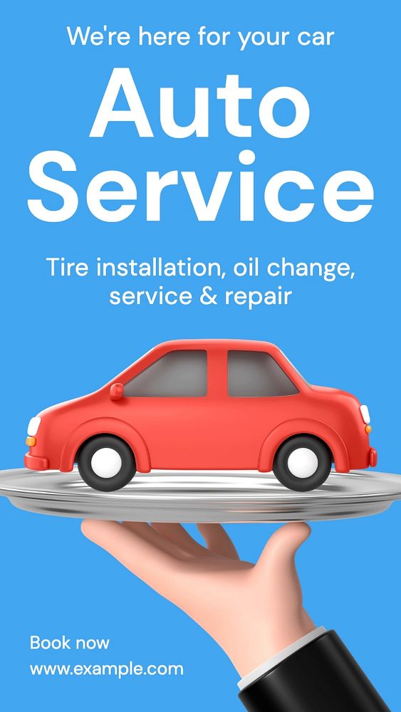 Auto service Instagram story template, editable social media design