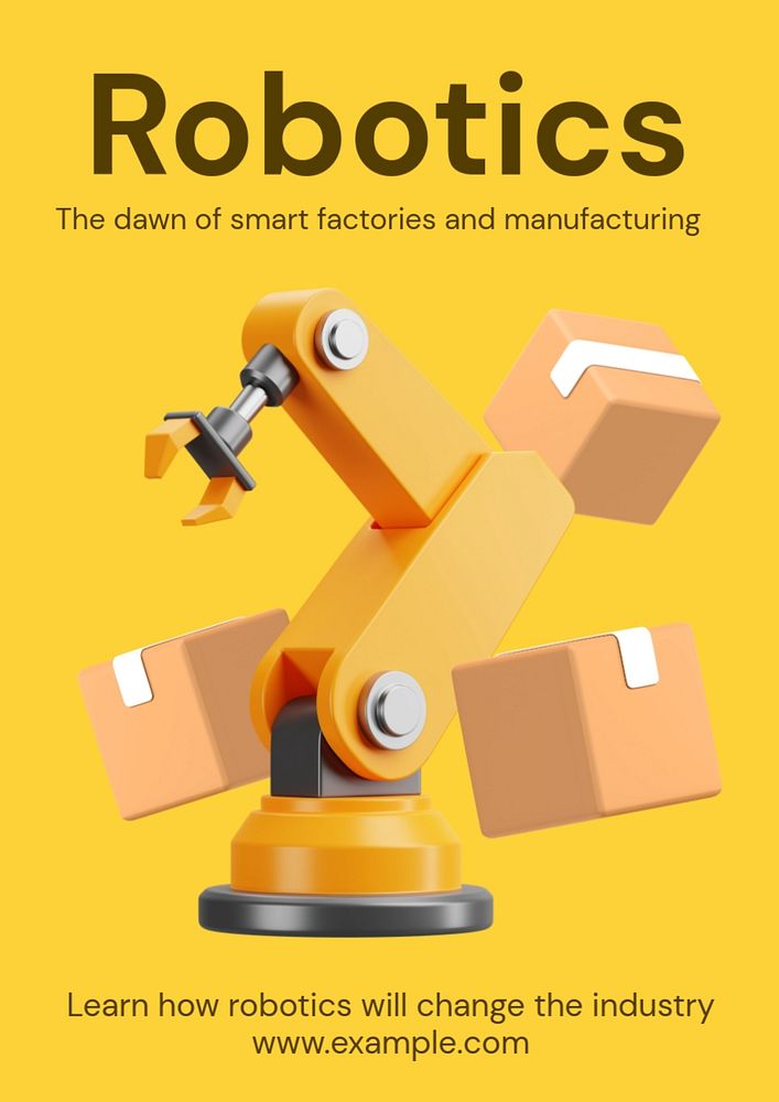 Robotics and manufacturing editable poster template