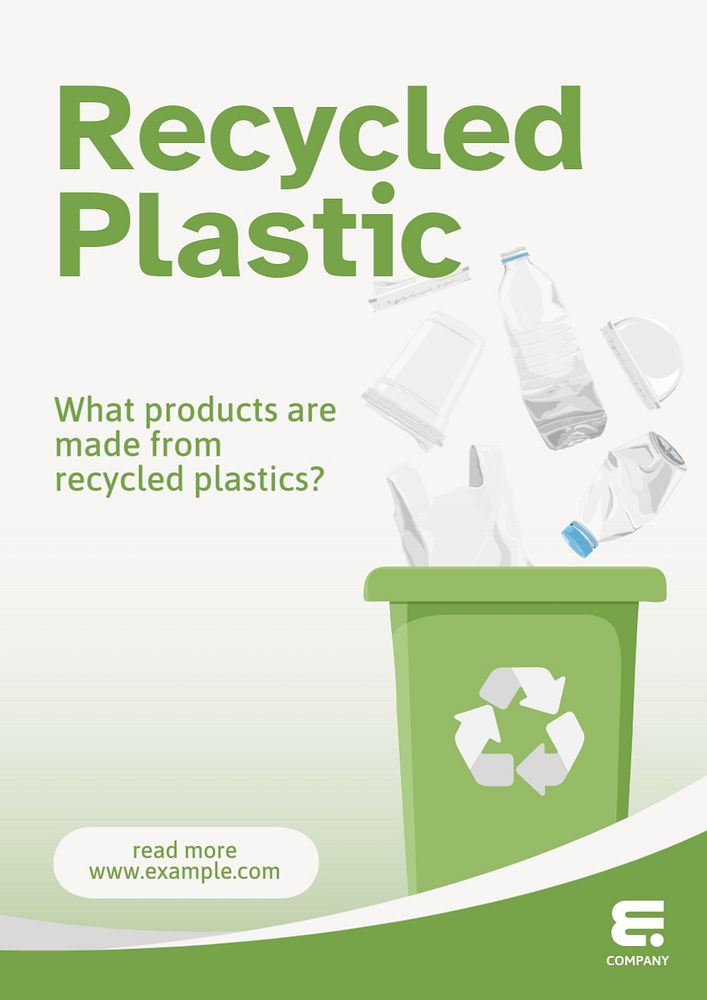 Recycled products poster template, editable text and design